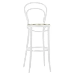 No 14 Barstool Cane 61 cm, White