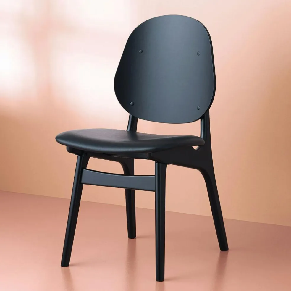 Noble Chair, Black Lacquered Beech / Moss Green