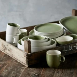 North Bowl 11 cm, Matte White/Shiny Moss