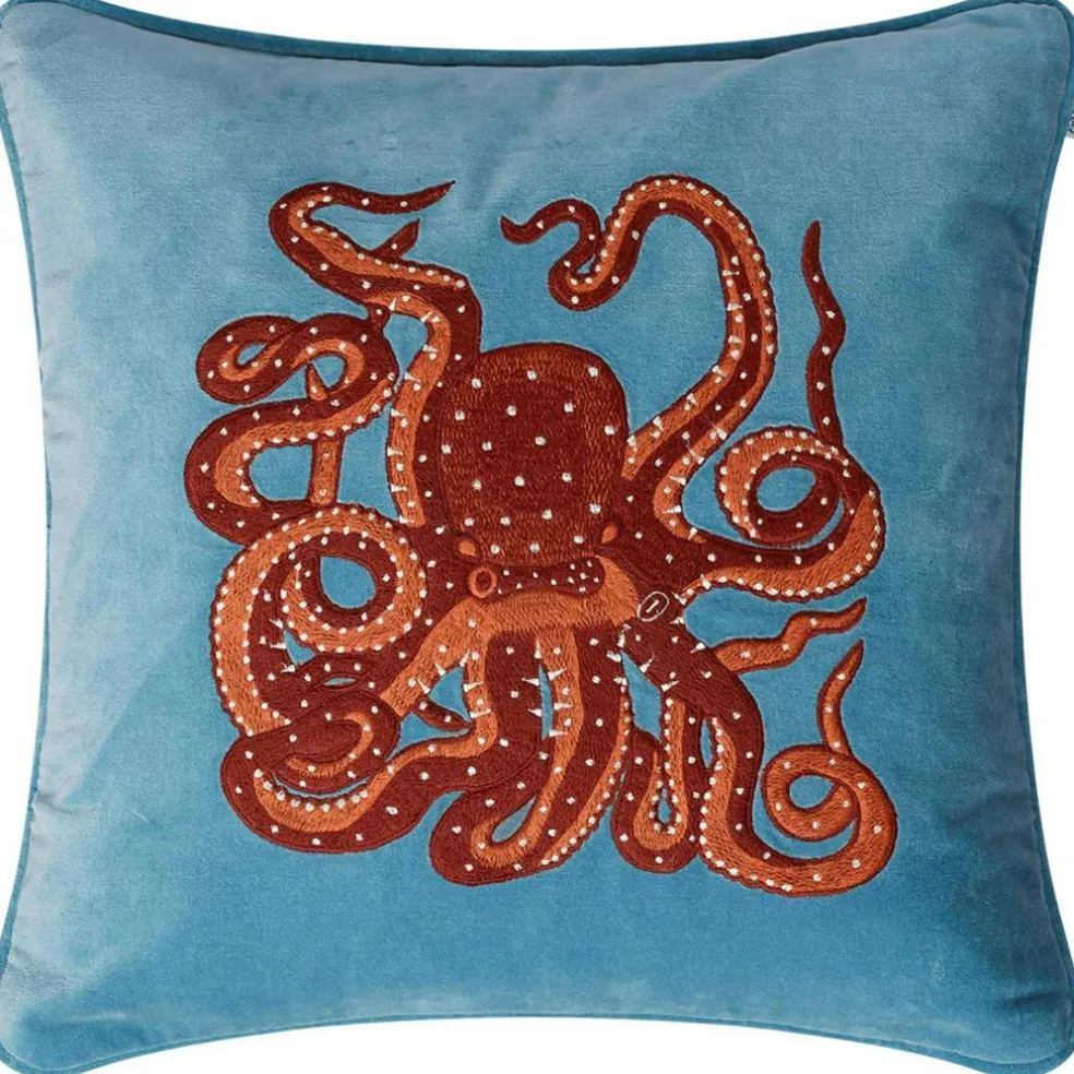 Octopus Cushion Cover 50x50 cm, Heaven Blue