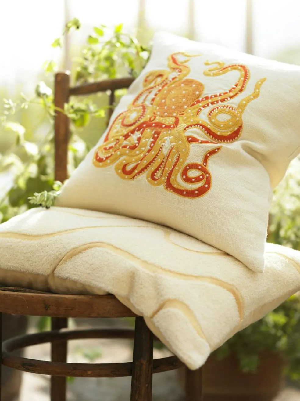 Octopus Cushion Cover 50x50 cm, Heaven Blue