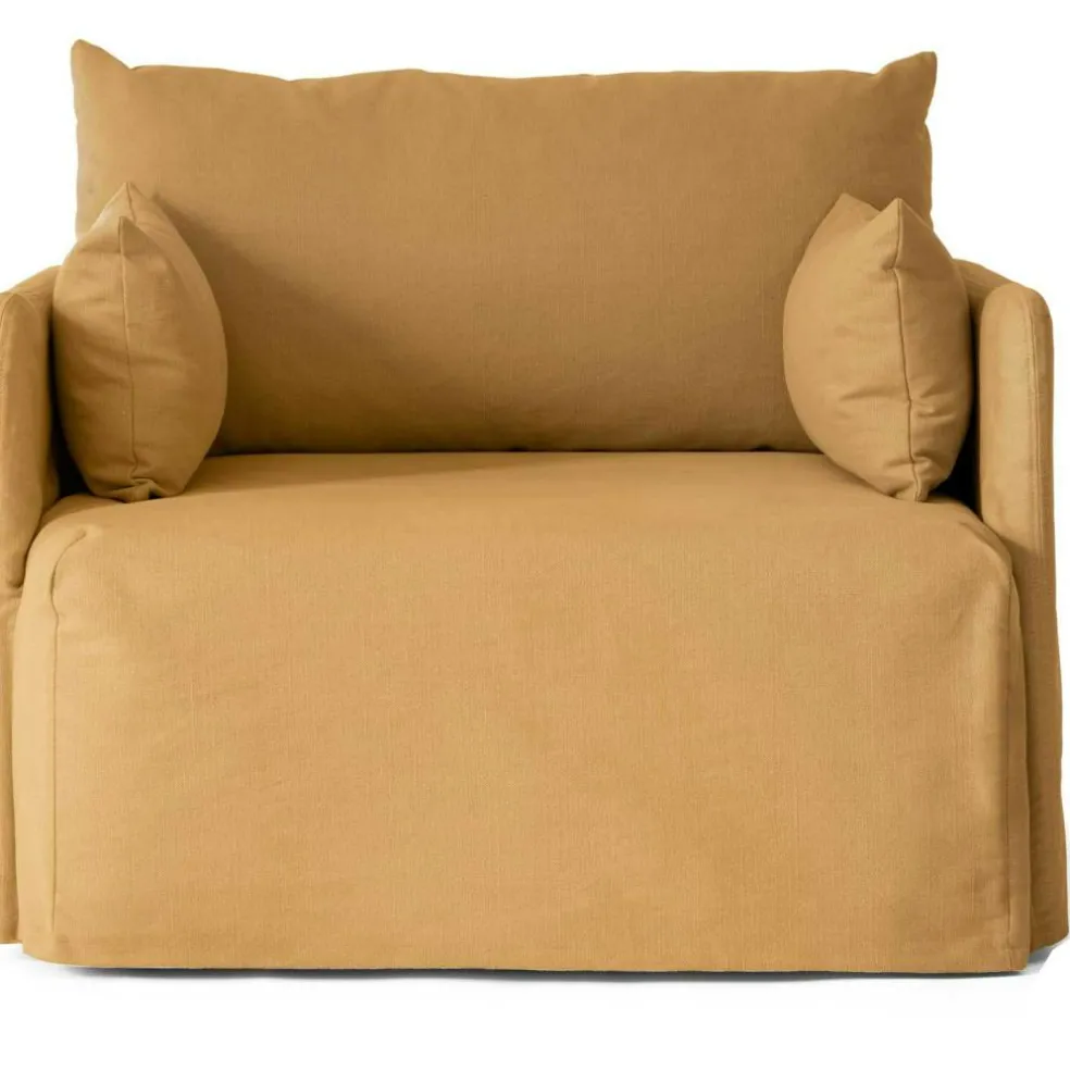 Offset Armchair Removable Upholstery Cotlin, Poppy Seed