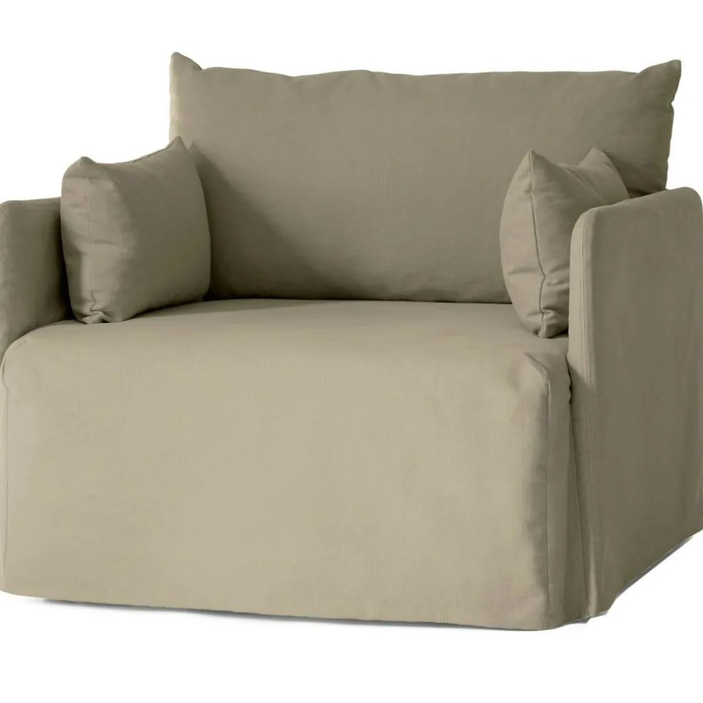 Offset Armchair Removable Upholstery Cotlin, Poppy Seed