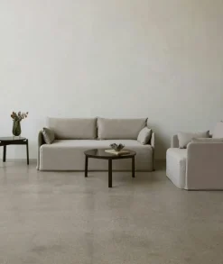 Offset Armchair Removable Upholstery Cotlin, Poppy Seed