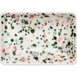 Oiva Toikka Collection Helle Plate Pink / Green, A7 7x10 cm