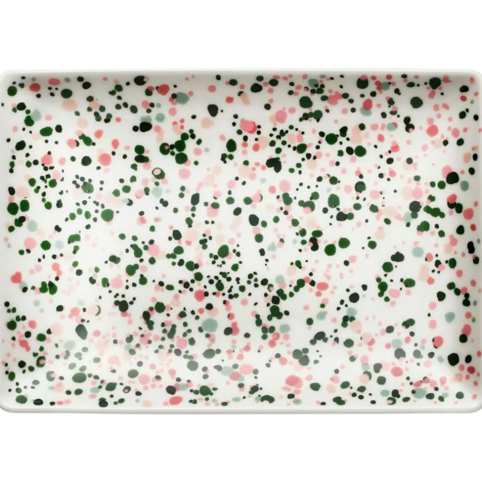 Oiva Toikka Collection Helle Plate Pink / Green, A7 7x10 cm