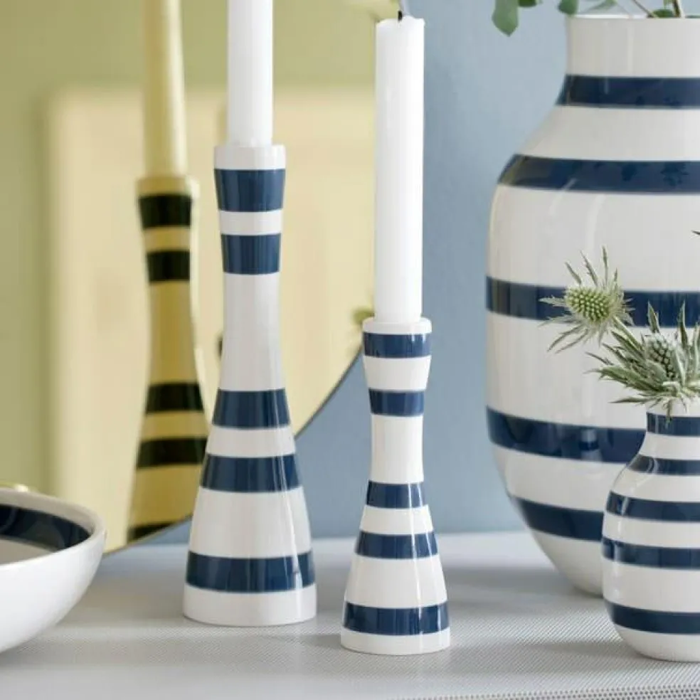 Omaggio Candlestick Large, Steelblue