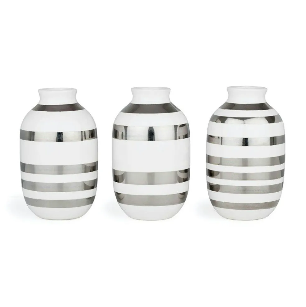 Omaggio Vase Miniature 3-pack, Silver
