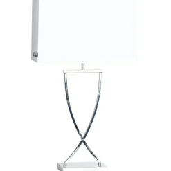 Omega Table Lamp 52 cm, Chrome / White
