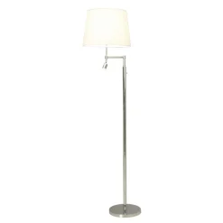 Orlando Floor Lamp, Chromium/White