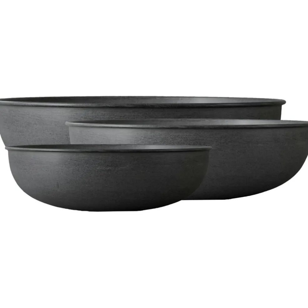 Out 3-Set Outdoor Flower Pot S / M / L, Black