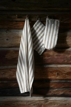 Oven Glove Stripes, White/Blue