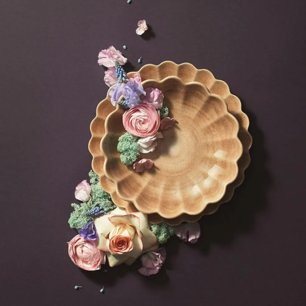 Oyster Plate, Orange, 20 cm