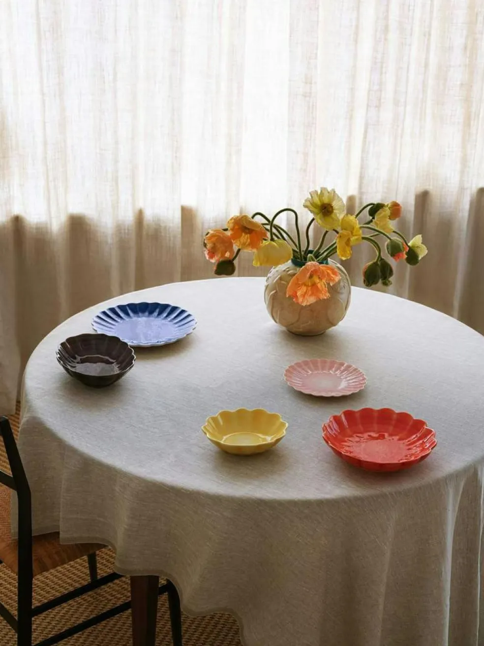 Oyster Plate, Orange, 20 cm