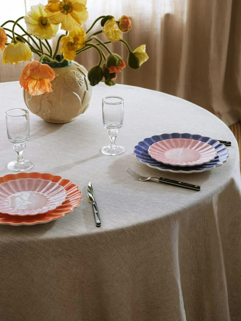 Oyster Plate, Orange, 20 cm