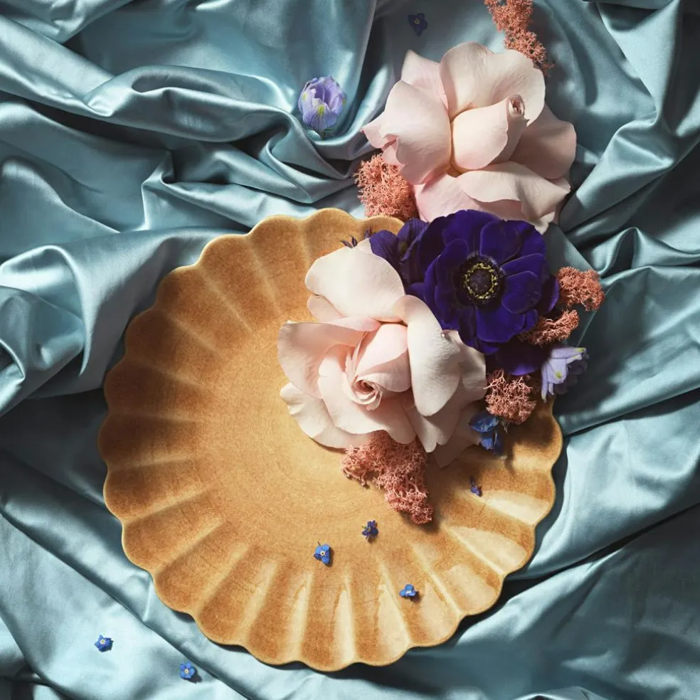 Oyster Plate, Orange, 20 cm