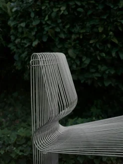 Pantonova Outdoor Lounge Chair Linear, Stainless Steel