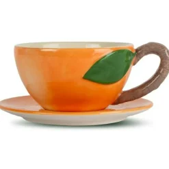 Peach Cup With Plate