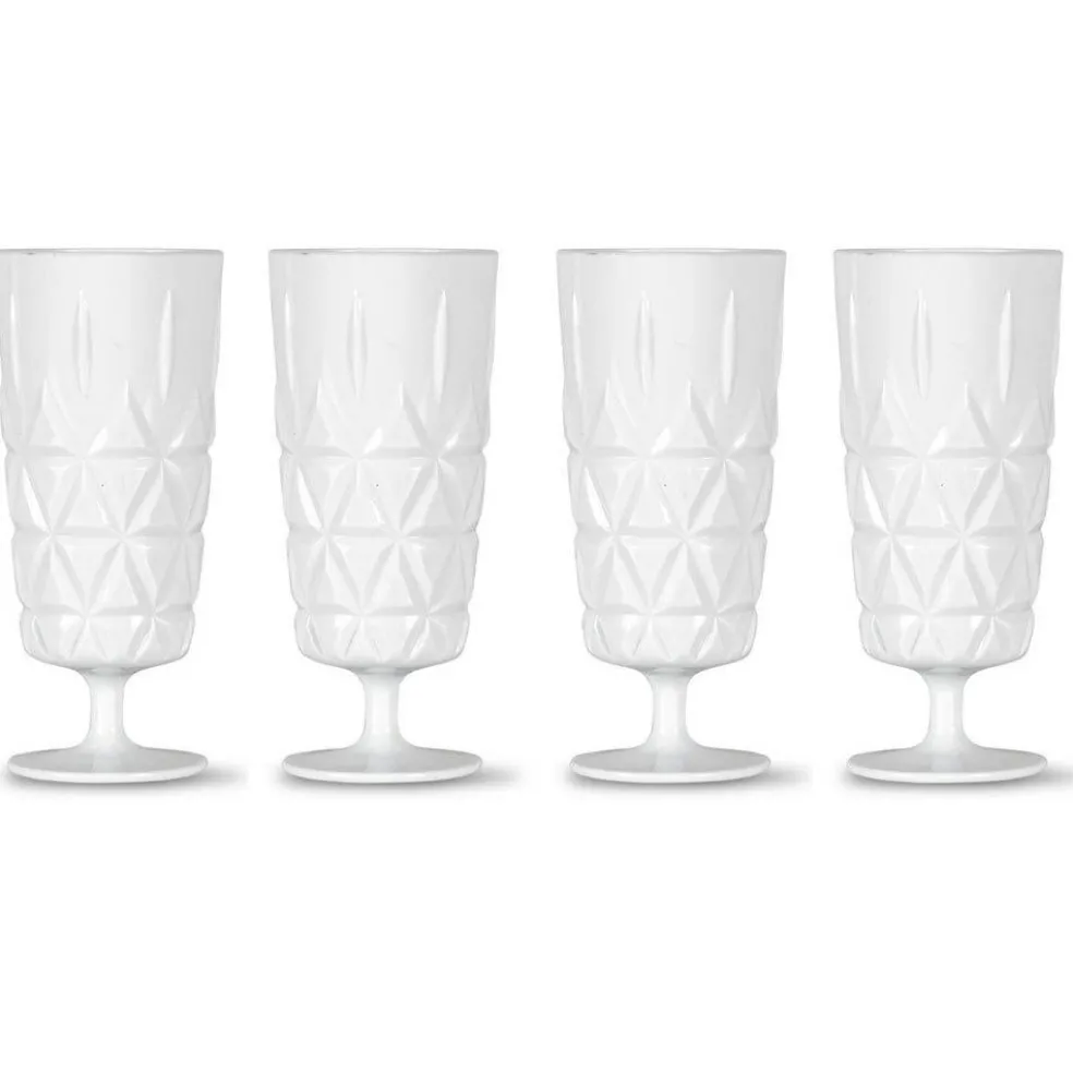 Picknick Glass High With Foot Acrylic 4-pack, Clear
