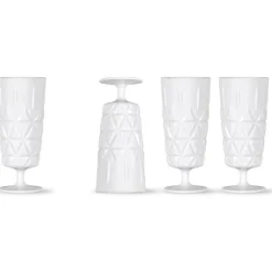 Picknick Glass High With Foot Acrylic 4-pack, Clear
