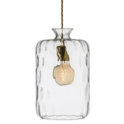 Pillar Pendant 19 cm, Clear/Brass