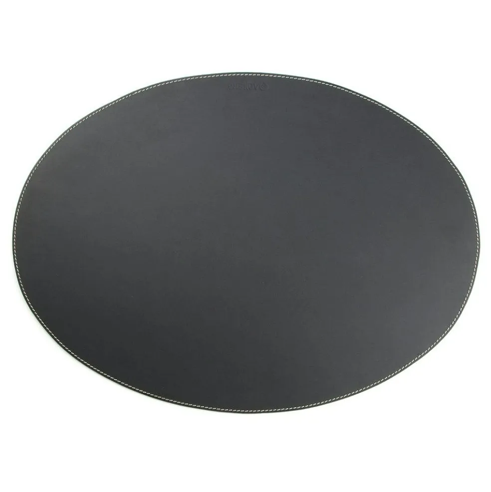 Placemat, Leather, Black