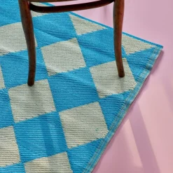 Plastic Mat 90x150 cm, Check Blue