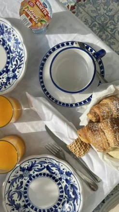 Positano Cappuccino Cup With Saucer, Blue