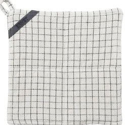 Pot Holder Checked 25x25 cm, Natural/Black