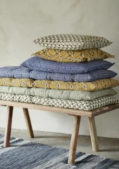 Printed cotton mattress Seat Cushion 60x100 cm, Ecru