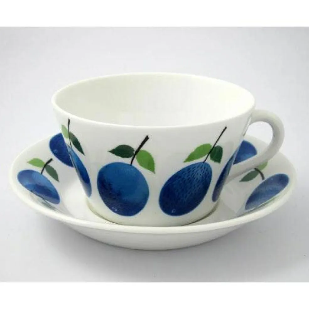 Prunus Tea Cup With Saucer, Cone