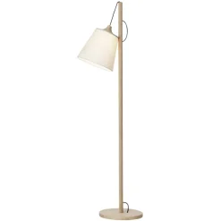 Pull Floor Lamp, White / Oak