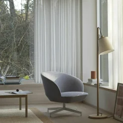 Pull Floor Lamp, White / Oak