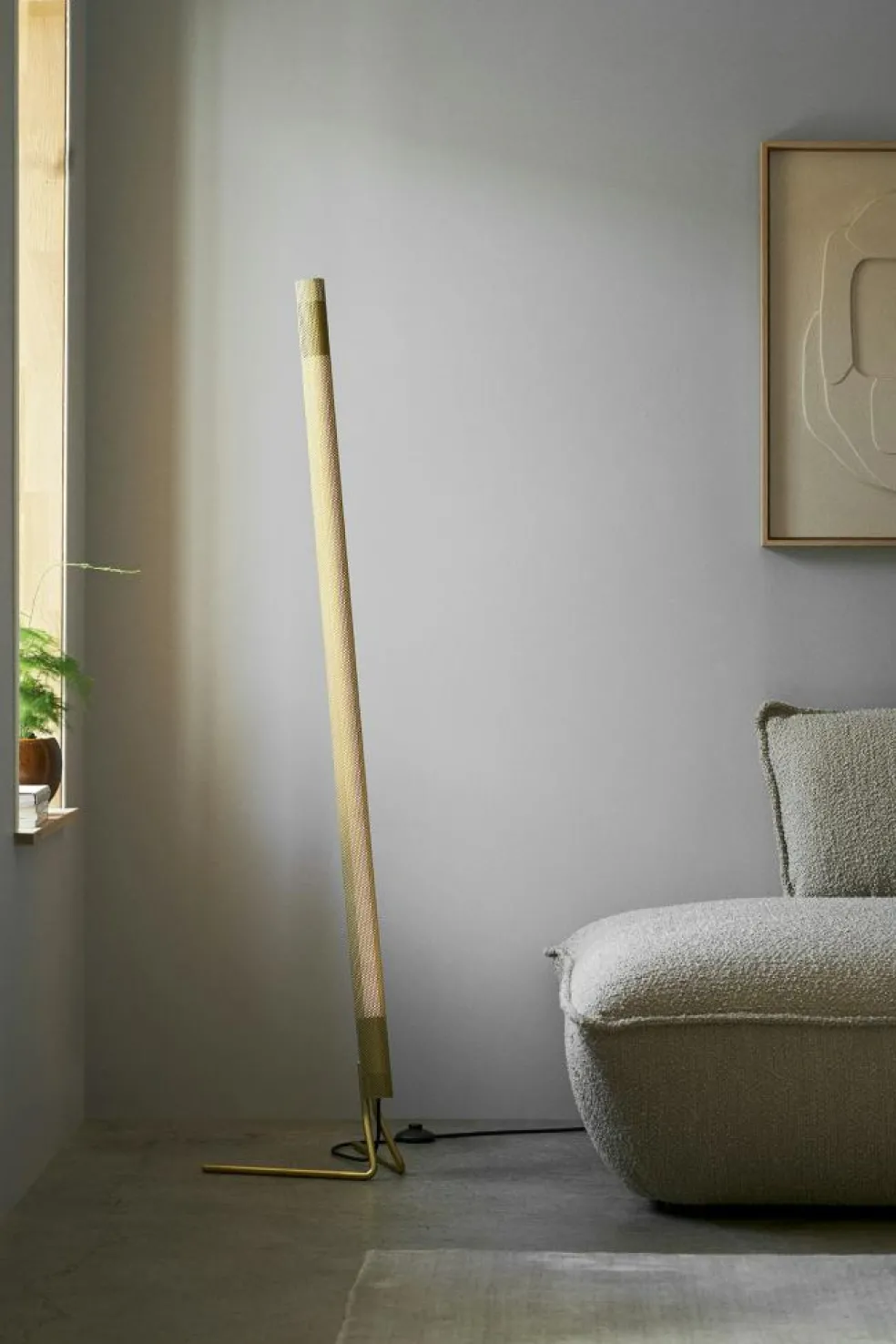 Radent Floor Lamp, Brass