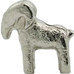 Ram Candle Holder, Antique Silver