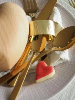 Raw Cutlery Set 60 Pieces, Gold