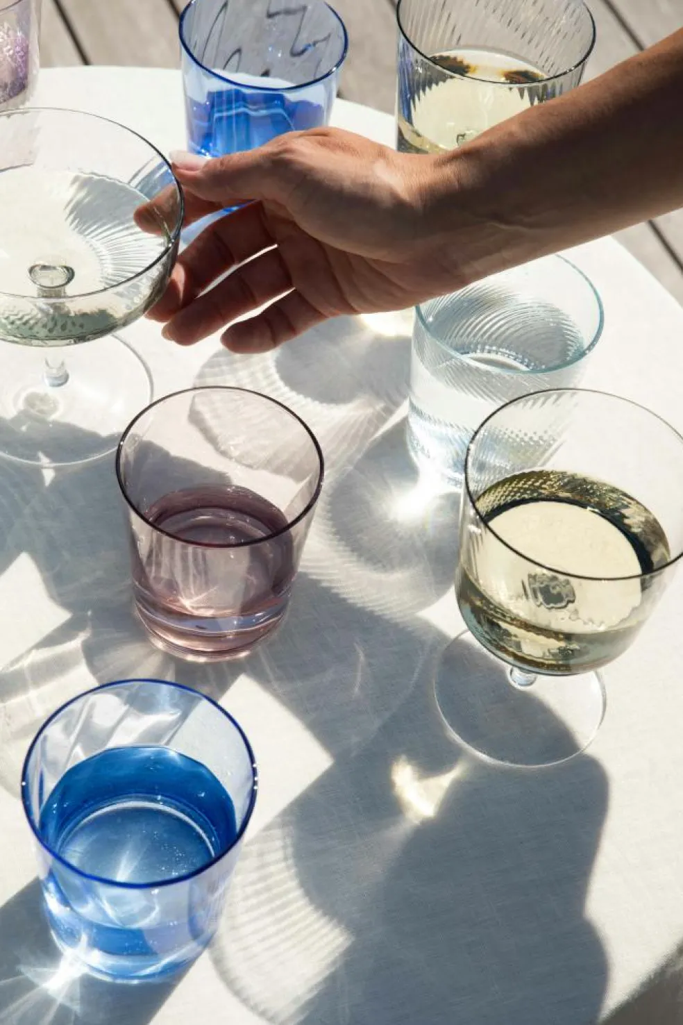 RAW Unique Swirl Glass Low 30 cl, Pink