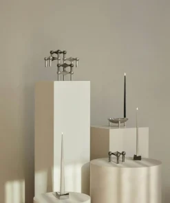 Reflect Candle Holder Small, Brushed Chrome