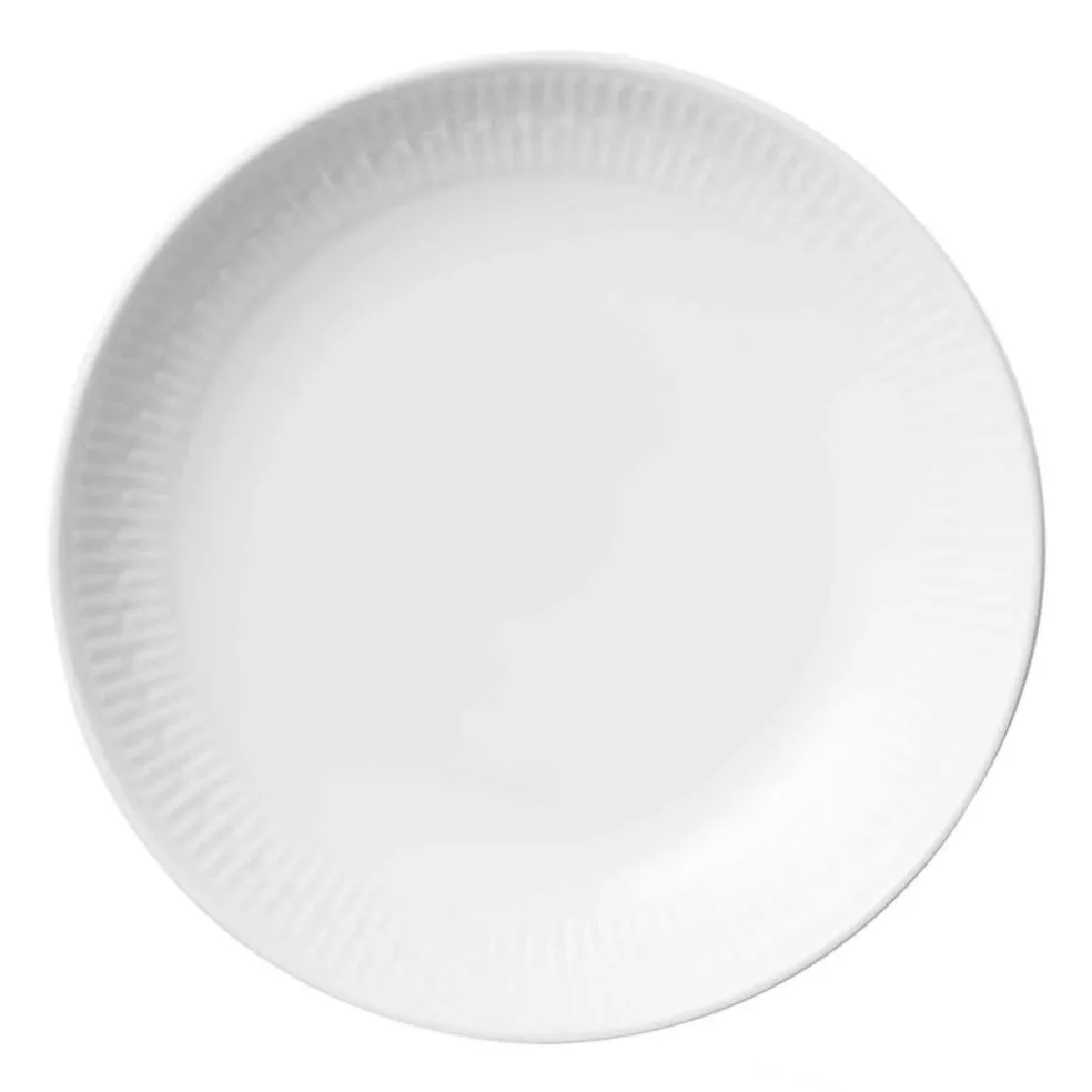 Relief Deep Plate 22 cm 4-Pcs, White