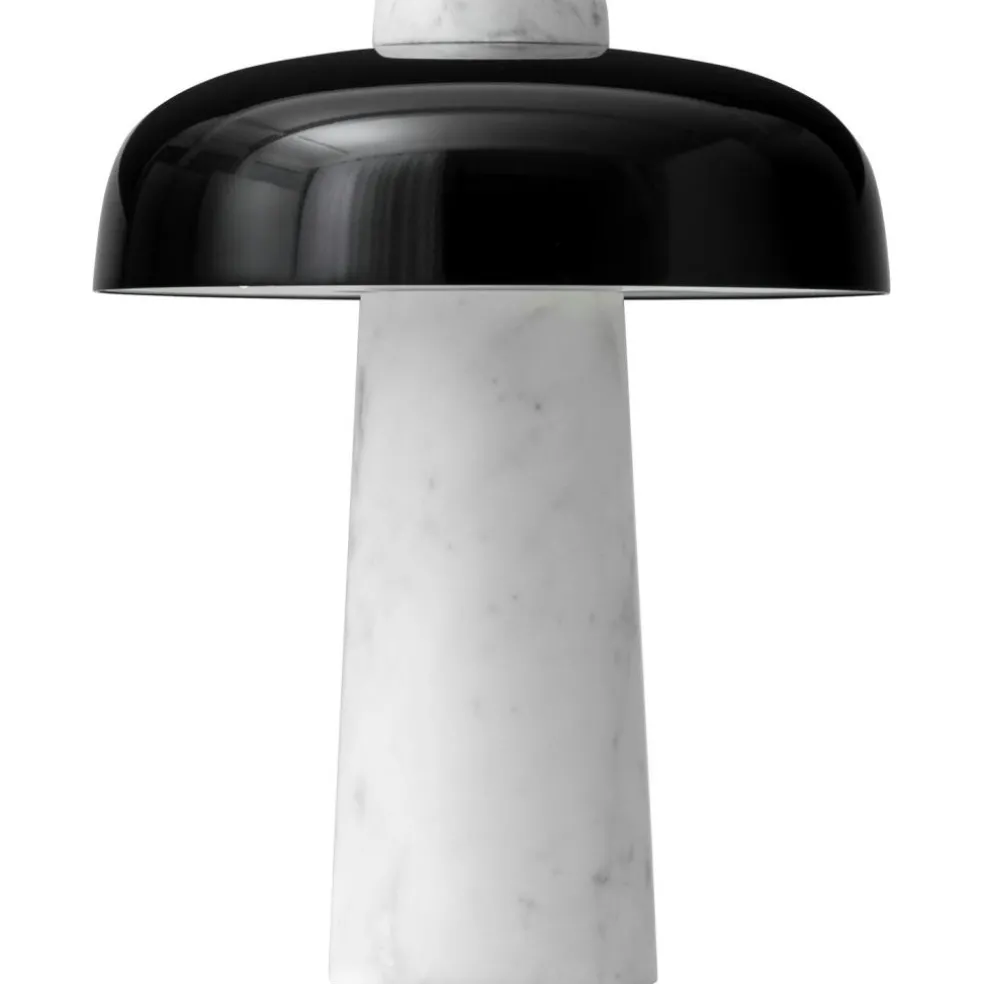 Reverse Table Lamp, Travertine / Bronzed Brass