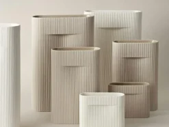 Ridge Vase 35 cm, Beige
