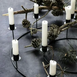 Ring Candle Stand S, Black