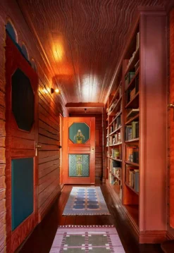 Röllakan Ruth Wool Rug 75x240 cm, Summer Sky