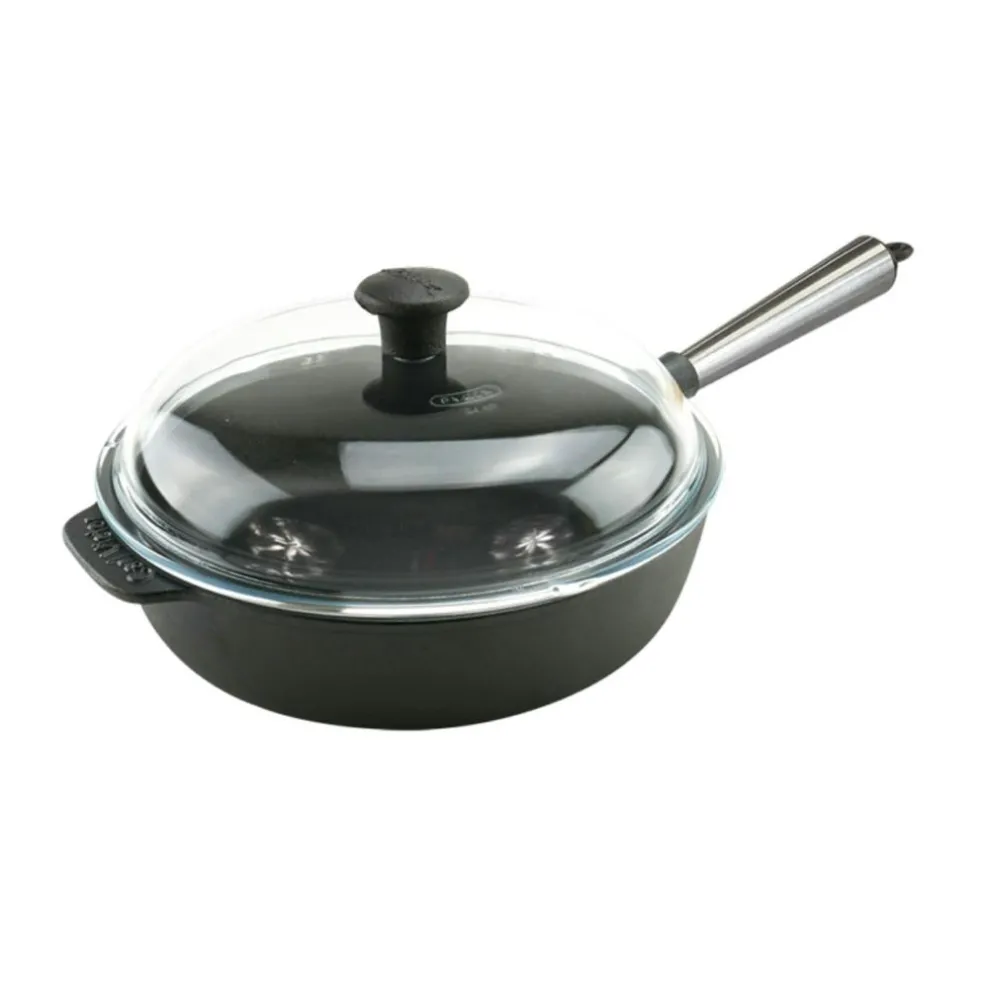 Sauté Pan With Glass Lid 28 cm, Steel Handle