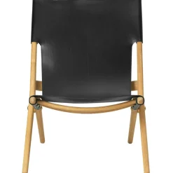 Saxe Lounge Chair, Oiled Oak / Black Leather