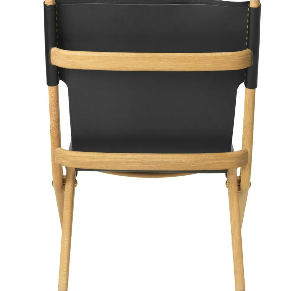 Saxe Lounge Chair, Oiled Oak / Black Leather