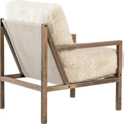 Seventy Five Wood Armchair, Smoked Oak / Bouclé Sand