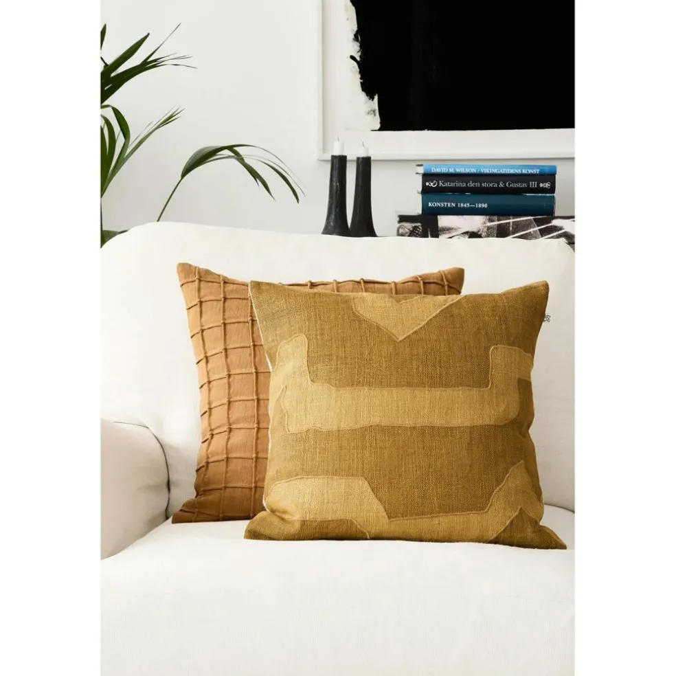 Sikkim Cushion Cover 50x50 cm, Apricot Orange / Khaki