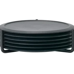 Singles Coaster With Holder, Black