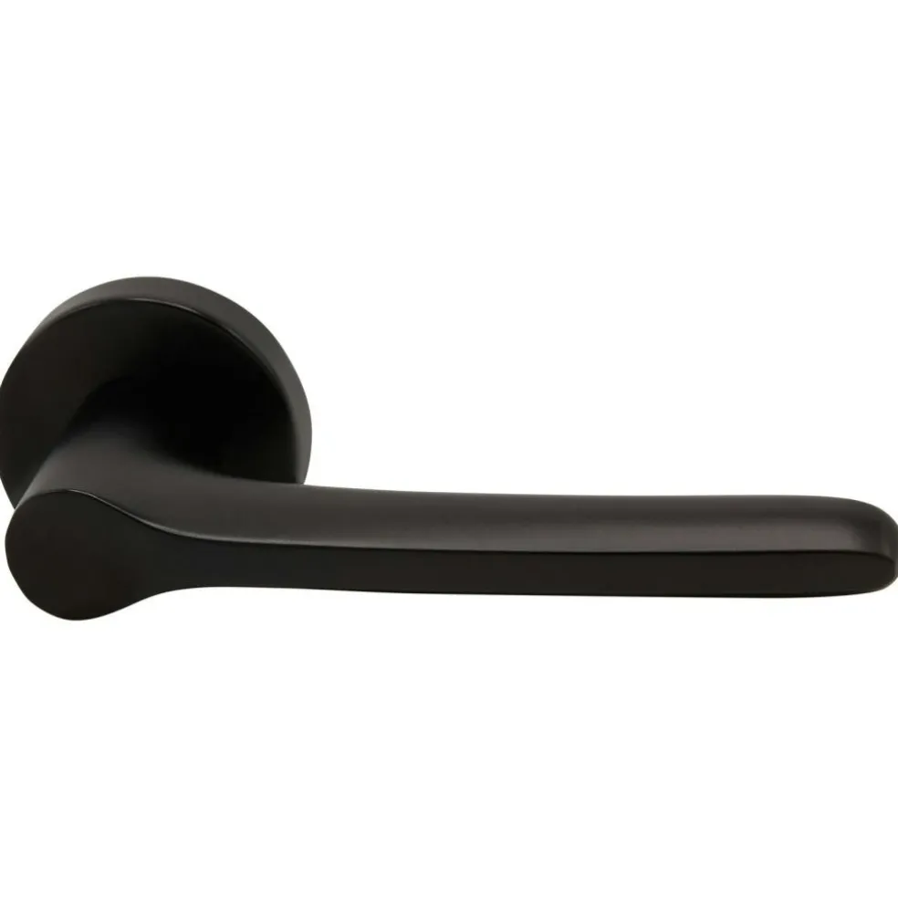 Sintra Door Handle With Keyhole, Matt Black